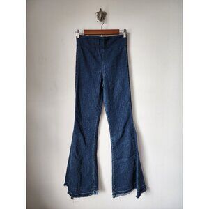 Mumu Blue Berkeley Bells dark and stormy blue flare leg jeans S